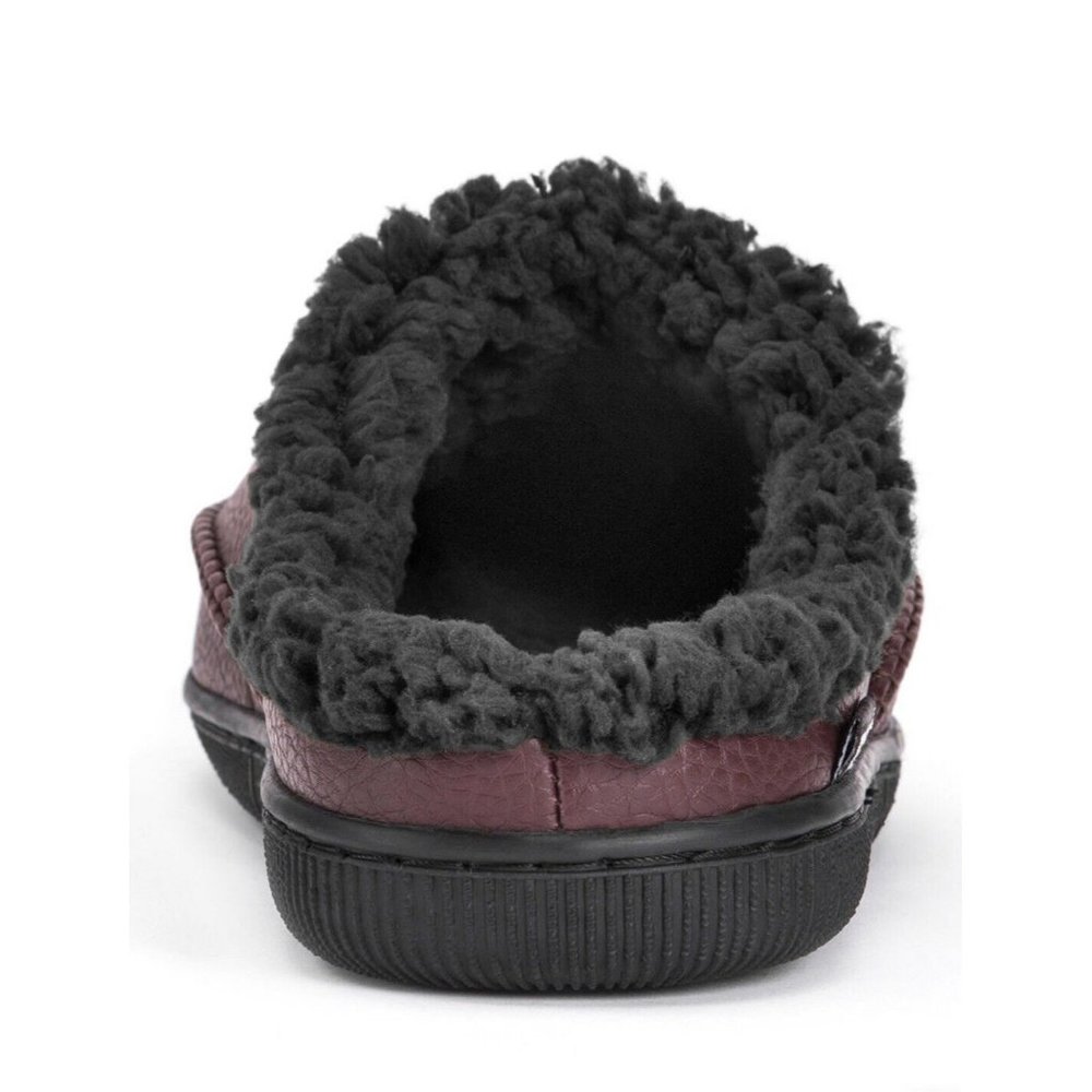 MUK LUKS Men's Faux Leather Clog Slippers Brown Small Size 8-9 New Ships Fast - Picture 4 of 8